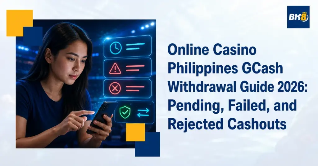 Filipino player reviewing pending, failed, and rejected GCash casino withdrawal statuses
