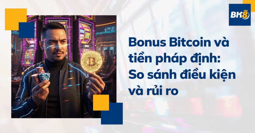Bonus Bitcoin và bonus tiền pháp định: So sánh điều kiện, rủi ro