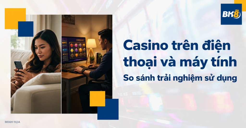 Casino trên điện thoại hay máy tính: So sánh cho người mới