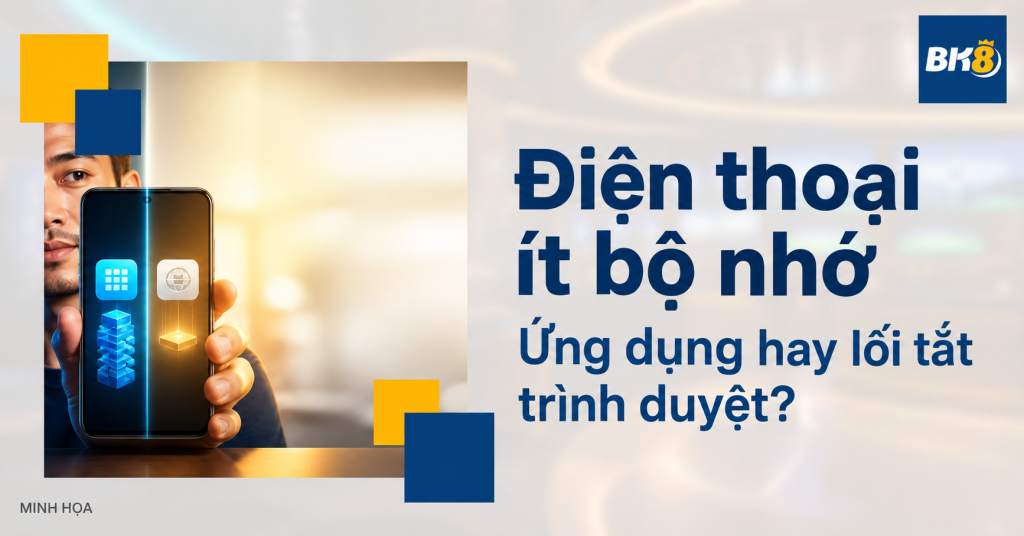 Điện thoại ít bộ nhớ: Cài ứng dụng BK8 hay dùng lối tắt trình duyệt?