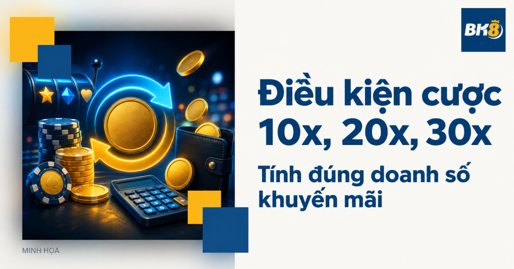 Điều kiện cược 10x, 20x, 30x: Cách tính doanh số khuyến mãi