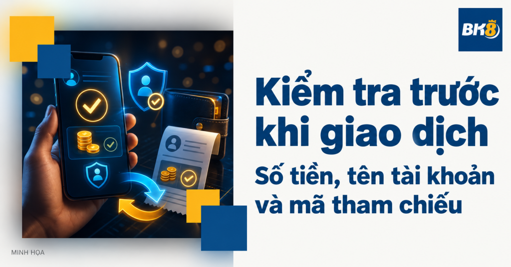 Kiểm tra số tiền và tên tài khoản trước khi giao dịch